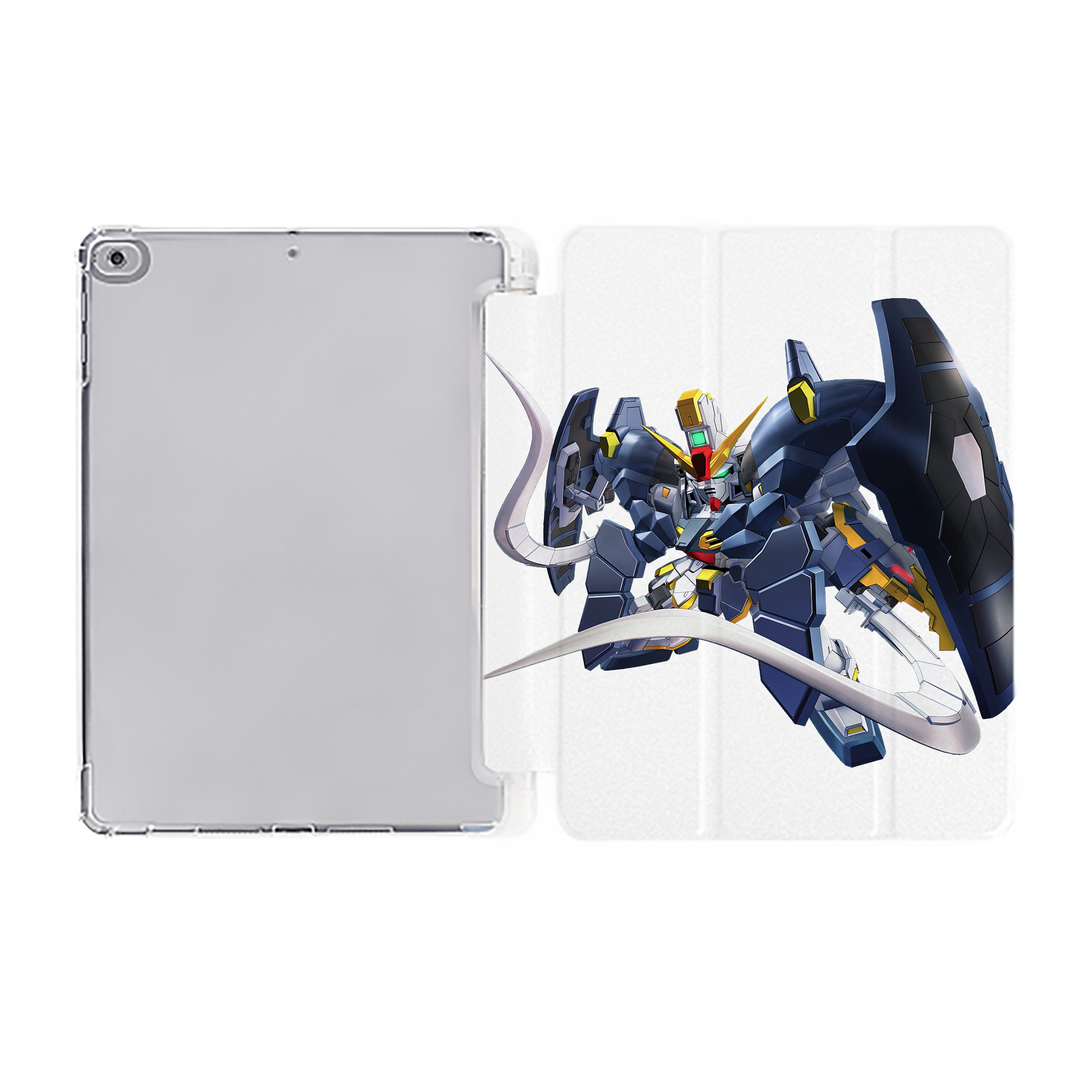 （画像用） 機動戦士ガンダム Mobile Suit Gundam IPad ケース ペン収納付き 三つ折りスタンド PUレザー×シリコン 対応機種9.5/10.5/10.9インチ